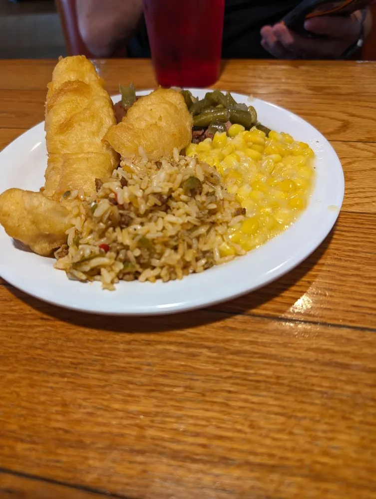Fish Corn and Rice from Buffet